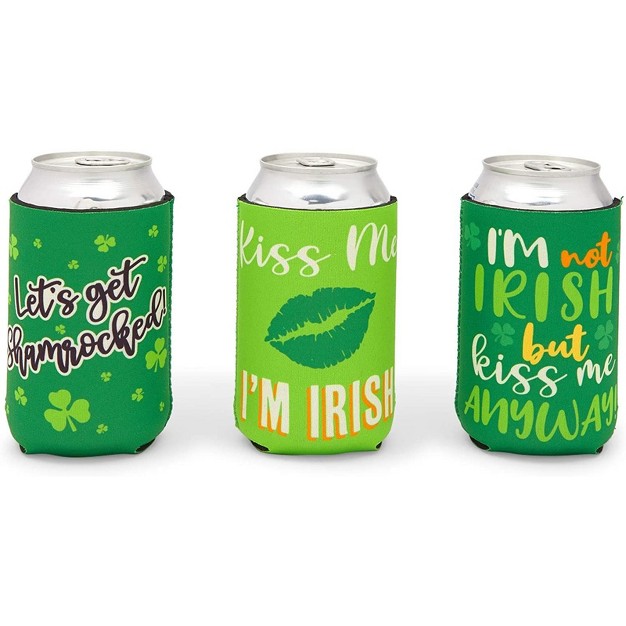 Sparkle And Bash 12 Pack Can Cooler Bottle Holder For St Patrick Day Party 2 5 X 4 3 In