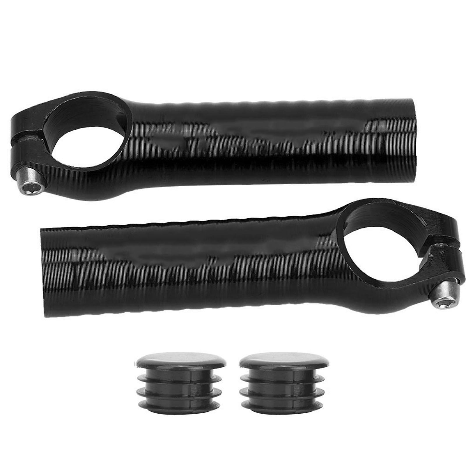 1 Pair 7075 Aluminum Alloy Bicycle Handlebar Grip Bike Bar End Handlebar Ends For Road Mountain Bikesblack