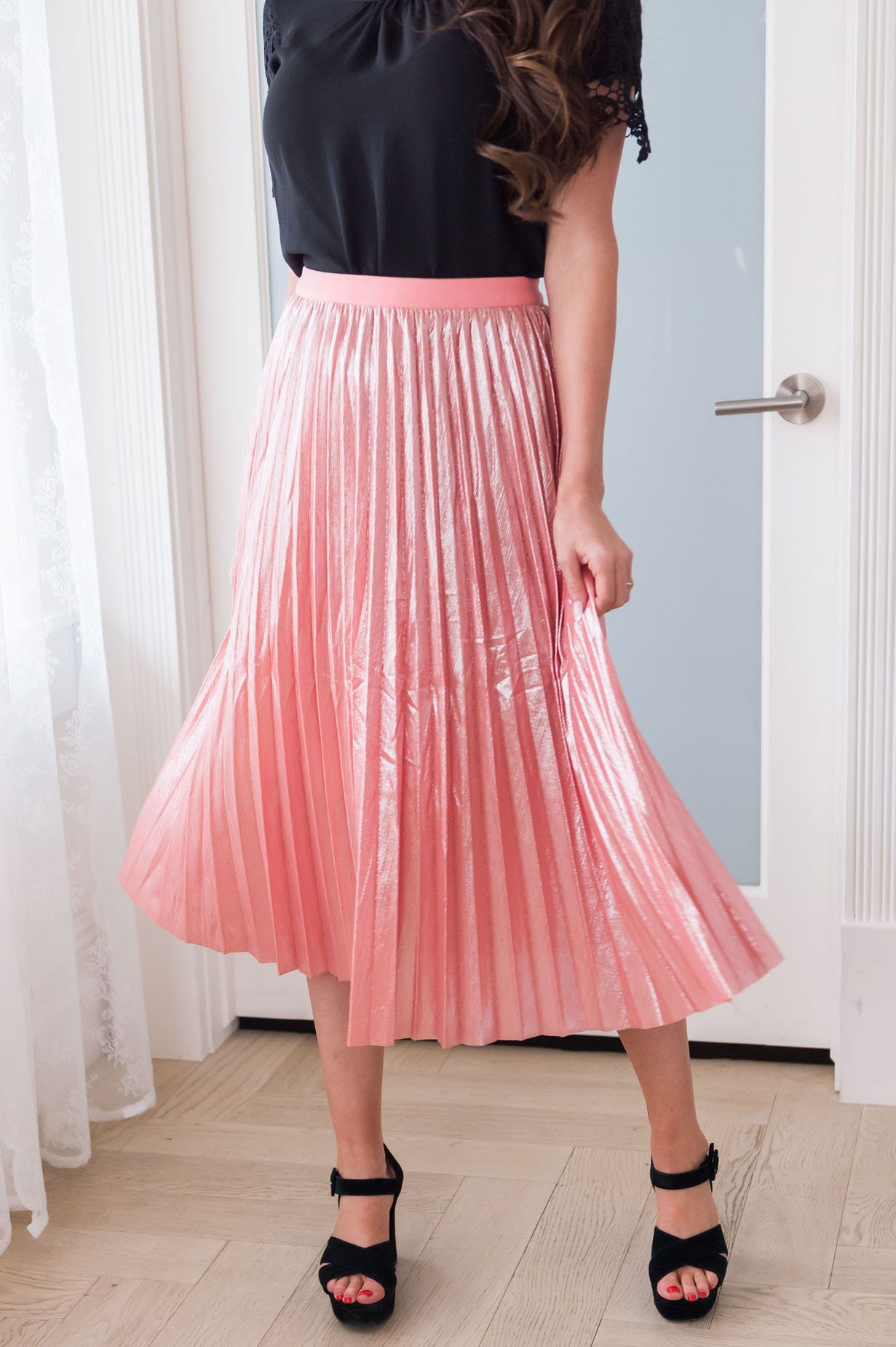 A Bit Of Shimmer Modest Pleat Skirt