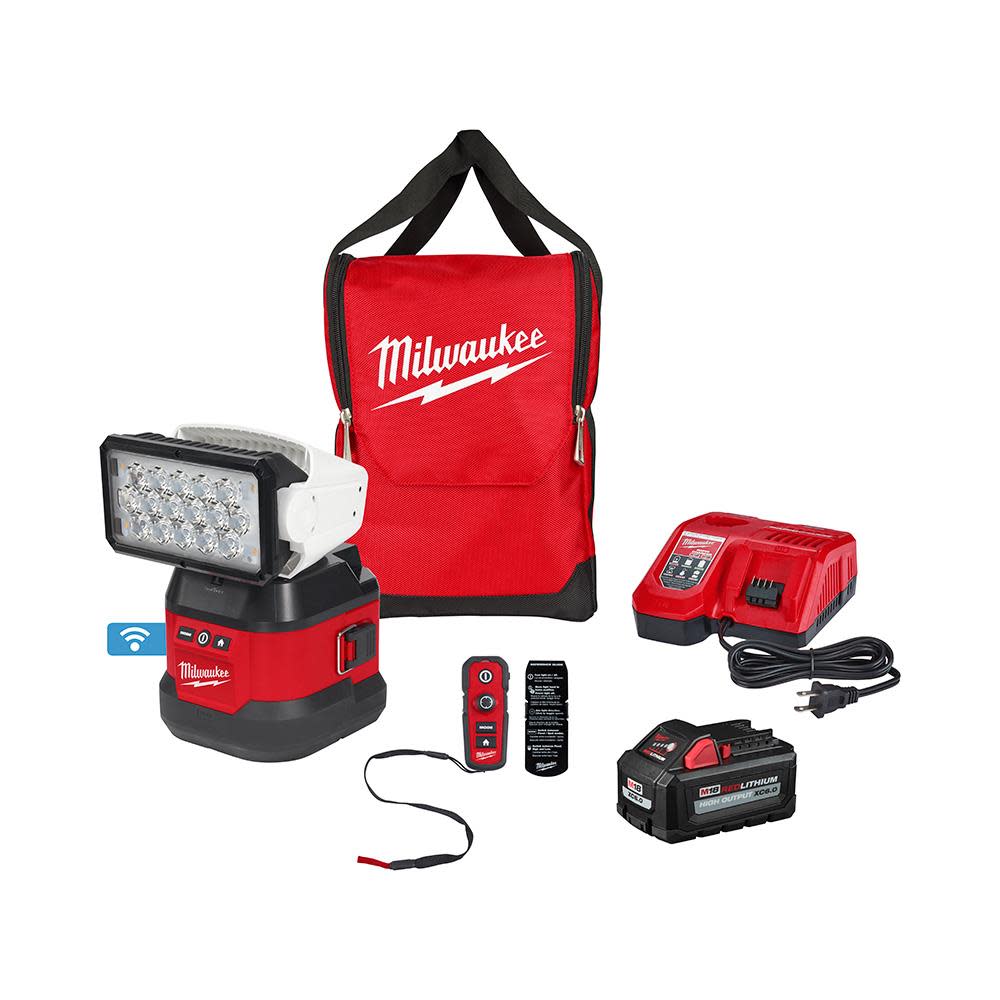 Milwaukee M18? Utility Remote Control Search Light Kit with Portable Base ;