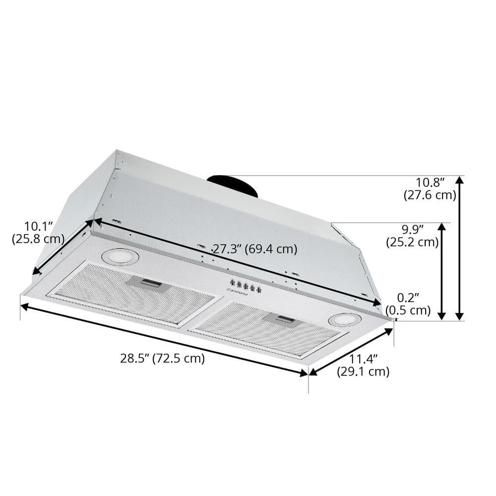 Ancona 285 in 280 CFM Ducted Insert Range Hood in Stainless Steel