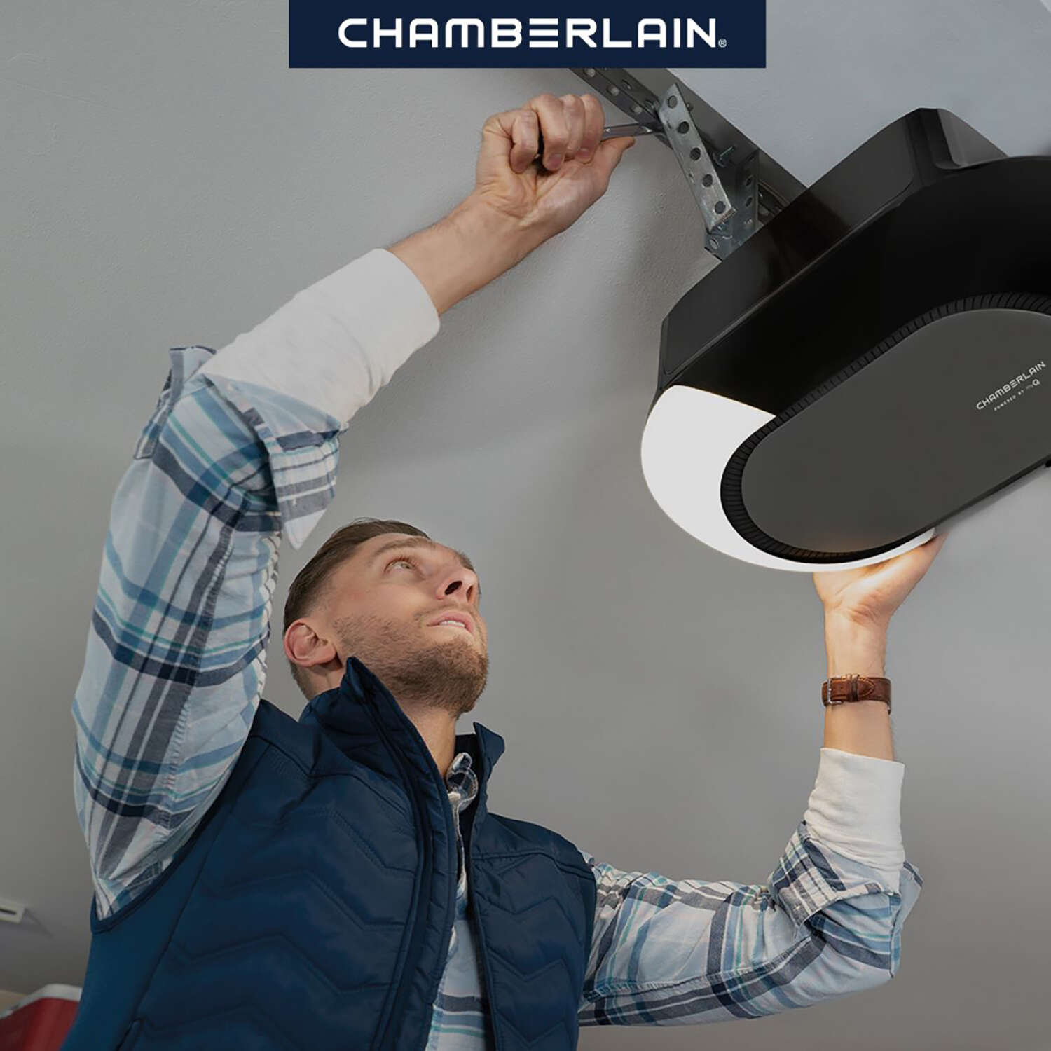 Chamberlain Smart Enabled .75 HP Belt Drive WiFi Compatible Smart Garage Door Opener