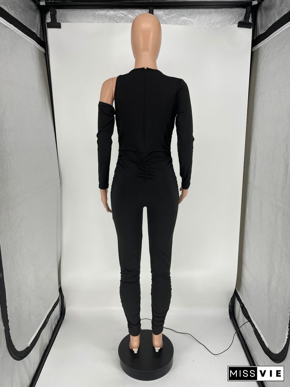 Sexy Irregular Cut Out Long Sleeve Skinny Jumpsuits