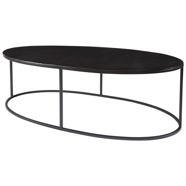 Coreene Aged Black Oval Coffee Table