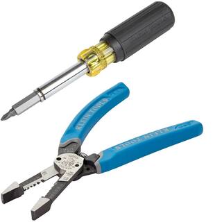 Klein Tools Forged Wire Stripper and 11-in-1 Magnetic Multi-Bit Screwdriver Tool Set M2O07089KIT