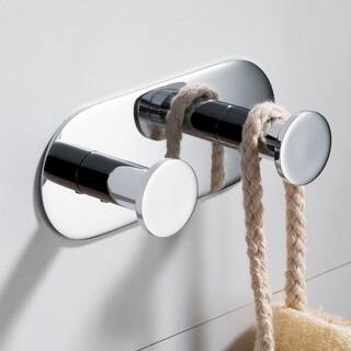 KRAUS Elie Bathroom Robe and Towel Double Hook in Chrome KEA-18803CH