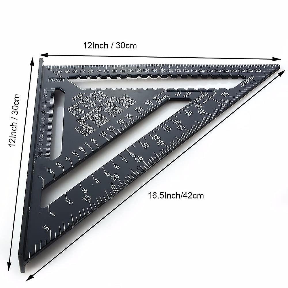 30cm Alloy Tri Protractor Set Square Tri Metric Carpentry Ruler Triangular Ruler With Protractor Measu