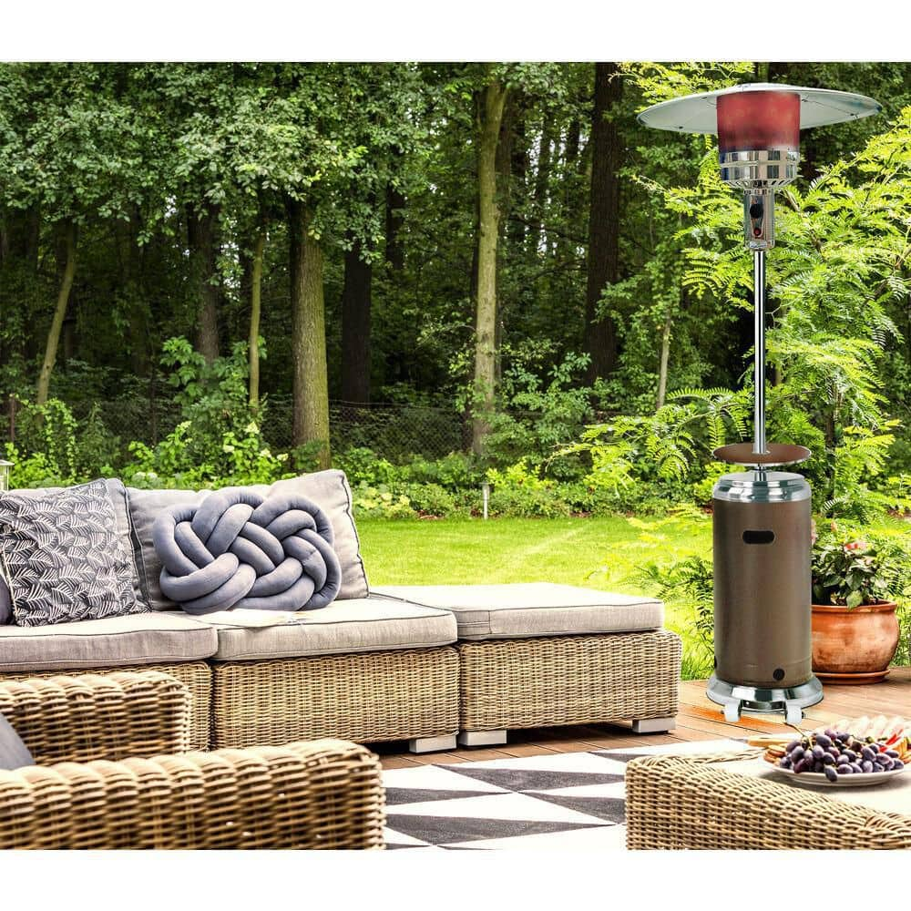 Hanover 7 ft. 48,000 BTU Hammered Bronze Steel Umbrella Propane Gas Patio Heater HAN001BR