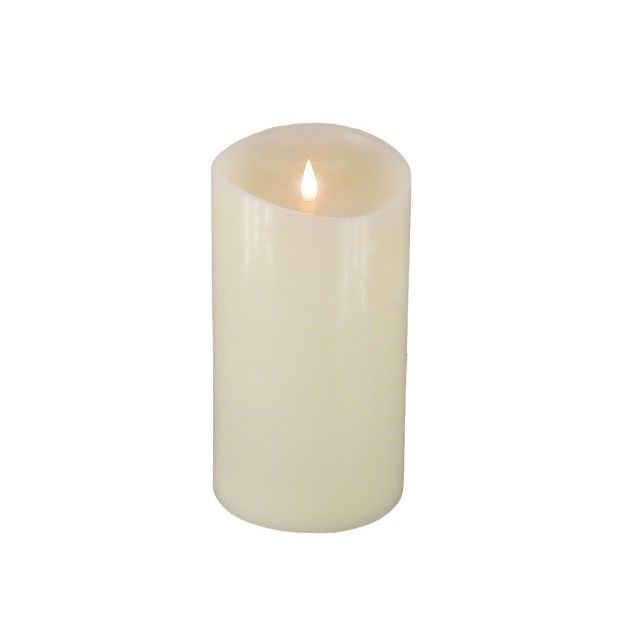 Hgtv Home Collection Heritage Real Motion Real Motion Flameless Candle With Remote Ivory With Warm White Led Lights Battery Powered 9 In