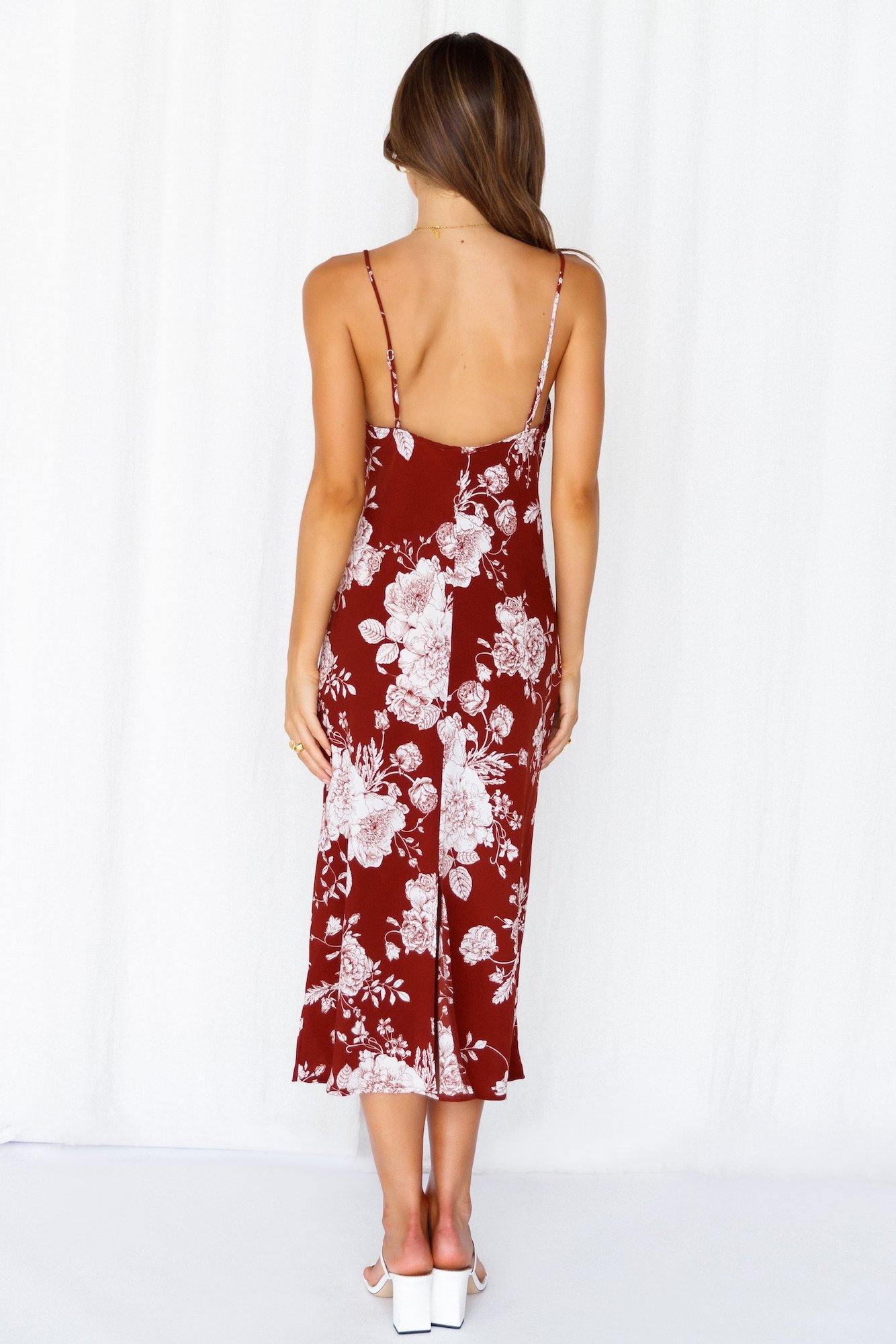 Big Applause Midi Dress Burgundy