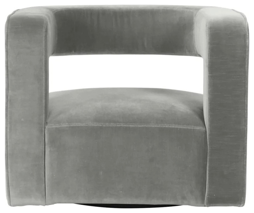 Crestview Modern Swivel Gray Velvet Accent Chair   Transitional   Armchairs And Accent Chairs   by V.S.D Furniture  Houzz