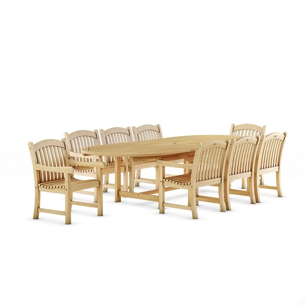 Amazonia FSC Teak Extendable Outdoor Patio Dining Set