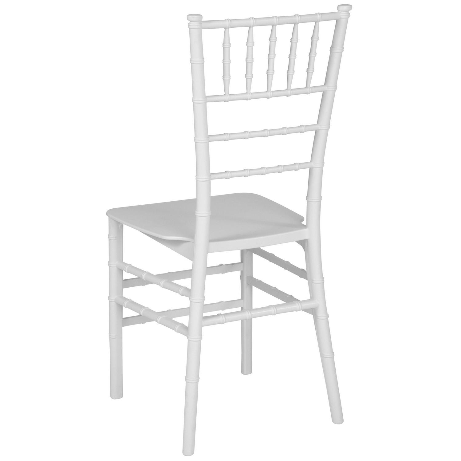 Flash Furniture 2 Pack HERCULES Series White Resin Stacking Chiavari Chair