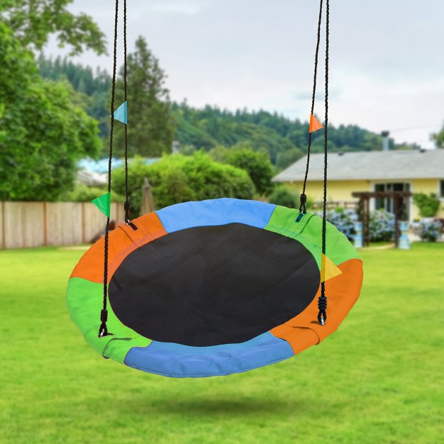 Sorbus Saucer Tree Swing In Elite Rainbow 24 Inch