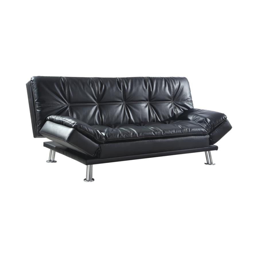 Dilleston Tufted Back Upholstered Sofa Bed Black- 300281