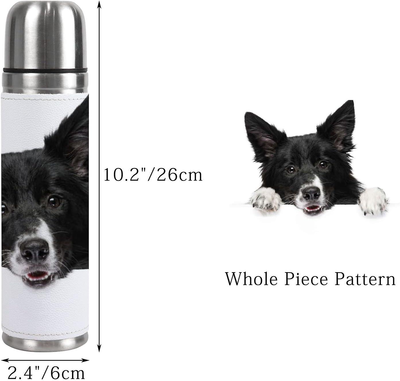 Insulated Mug Stainless Steel Water Bottle Dog Breeds Border Collie Stands With Paws Vacuum Cup Travel Mug