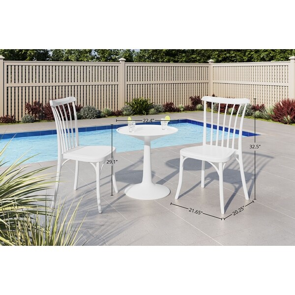 Tiras Chairs and Leonid Table 3Piece Outdoor Dining Set