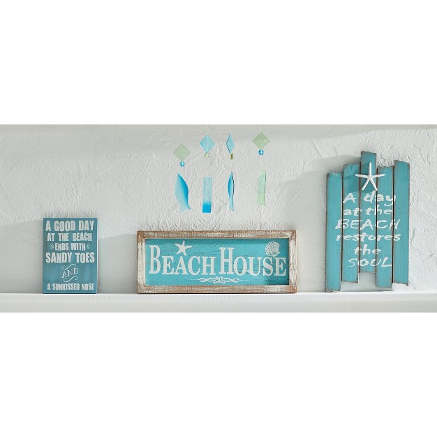 Beachcombers Beach House Framed Coastal Plaque Sign Wall Hanging Decor Decoration For The Beach 15 X 6 X 0 5 Inches