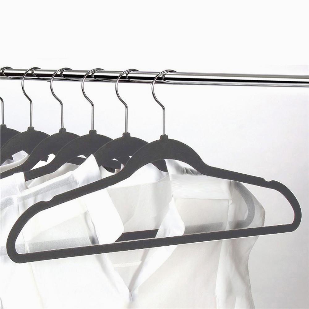 Smilemart Non-Slip Velvet Hangers, 100 Pieces, Gray