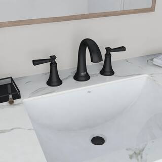 American Standard Rumson 8 in. Widespread Bathroom Faucet and Single-Handle 3-Spray Tub and Shower Faucet in Matte Black (Valve Included) RumsonTSWideMB