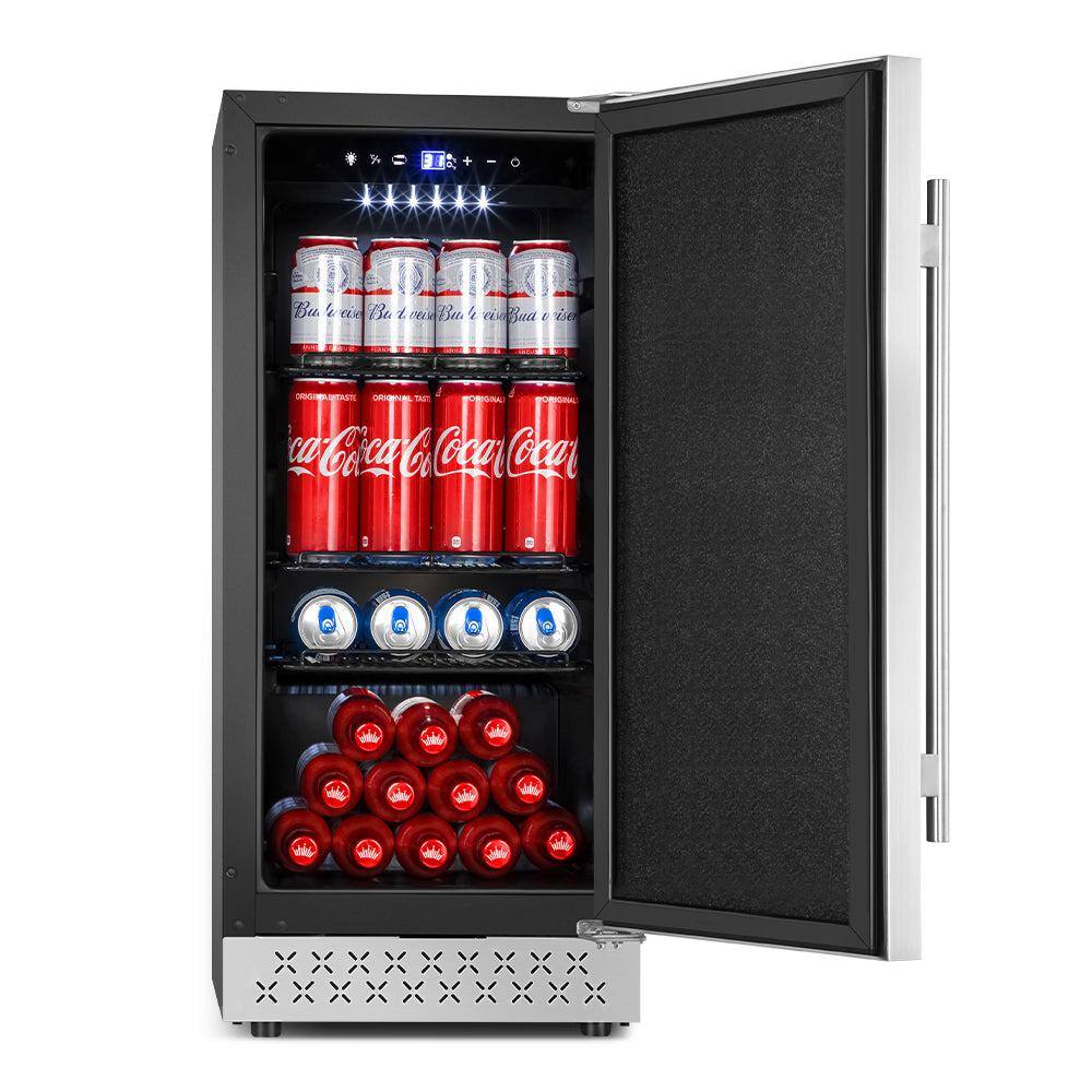 Tylza 15 in. 130 of (12 oz.) Can Cooler Single Zone Built-In with Stainless Steel Door TYBC100SD