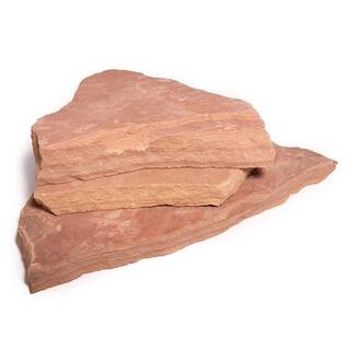 Southwest Boulder  Stone 14 in. x 12 in. x 2 in. 60 sq. ft. Arizona Rosa Natural Flagstone for Landscape Gardens and Pathways 02-0182