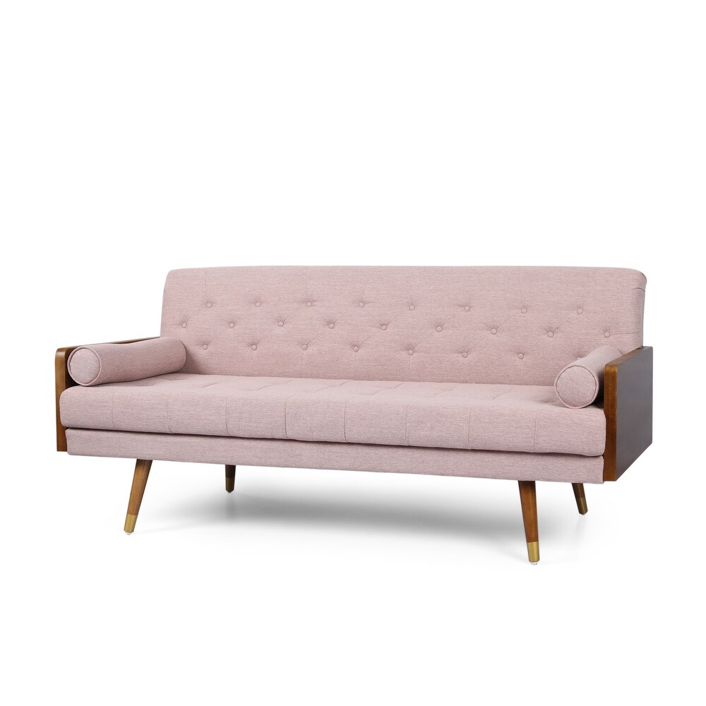 Jalon Mid century Modern Tufted Fabric Sofa by Christopher Knight Home