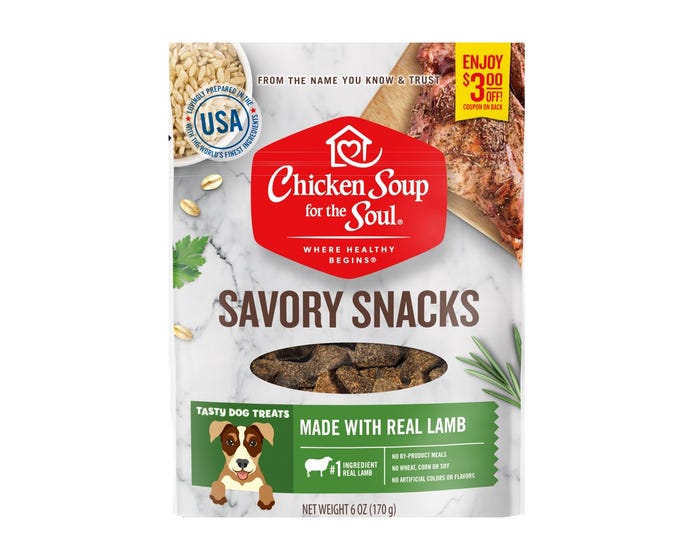 Chicken Soup For The Soul Savory Snacks Dog Treats， Lamb， 6 oz. Bag