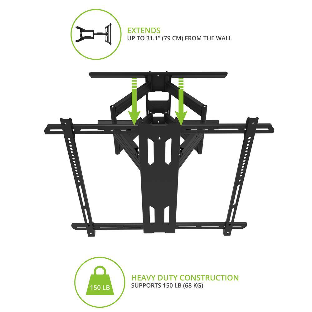 KANTO Galvanized Outdoor Full Motion TV Wall Mount with 31 in. Extension for 42 in. - 100 in. TVs PDX700G