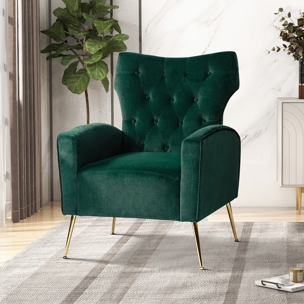 Danita Upholstered Accent Chair with Tufted Back by HULALA HOME