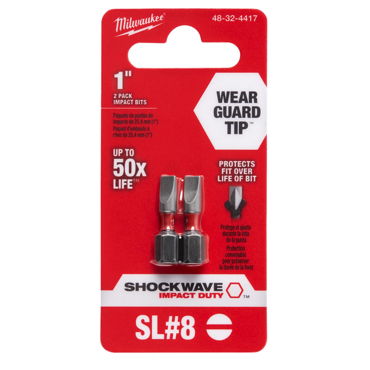 MW Shockwave Slotted 3/16 in. X 1 in. L Insert Bit Steel 2 pc