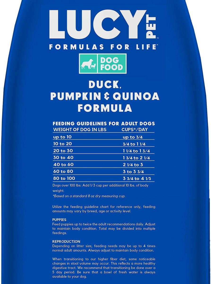 Lucy Pet Products Formulas for Life Grain-Free Duck， Pumpkin and Quinoa Formula Dry Dog Food