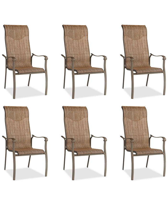 Furniture Set of 6 Oasis Aluminum Outdoor Dining Chairs