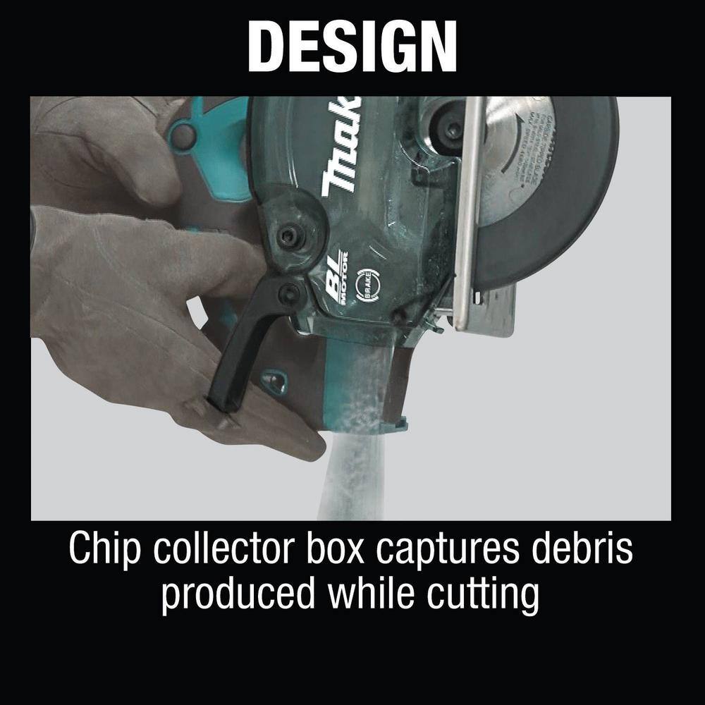 Makita 18V LXT Lithium-Ion Brushless Cordless 5-78 in. Metal Cutting Saw with Electric Brake and Chip Collector Tool-Only XSC04Z