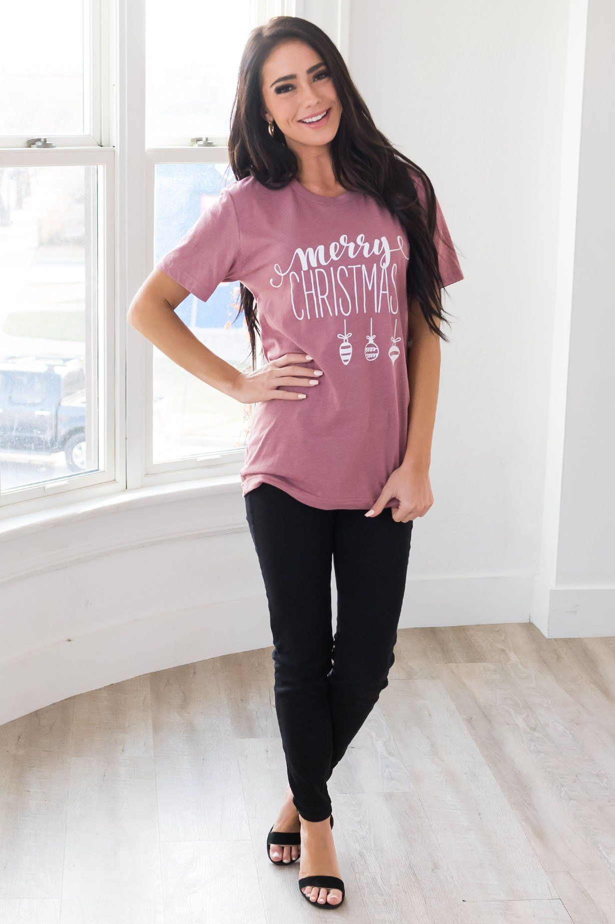 Ornamental Merry Christmas Modest Tee