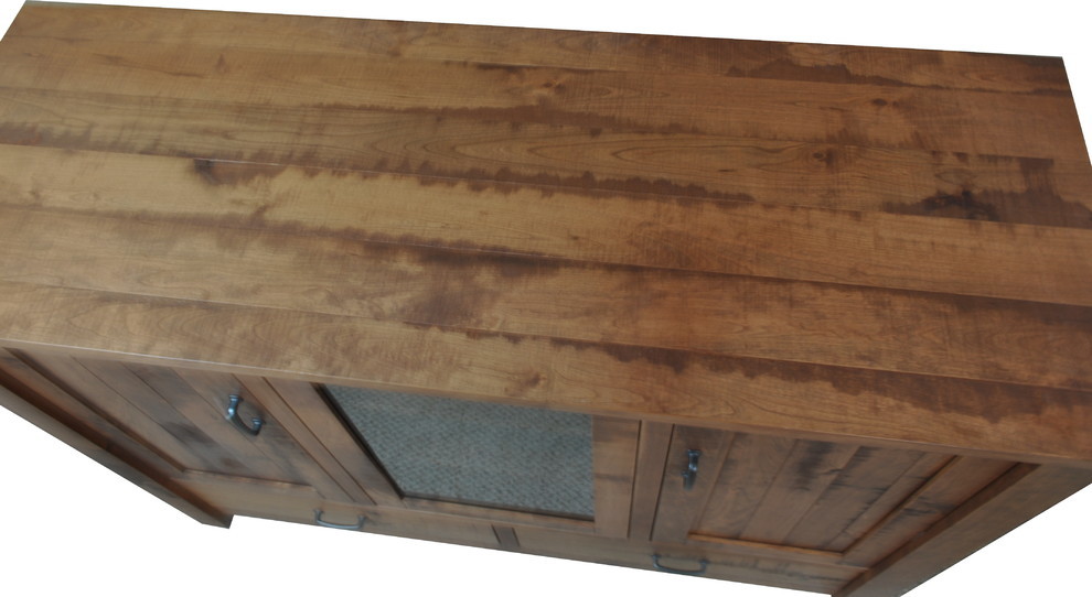 Rustic Cherry Wood Entertainment Center   Rustic   Entertainment Centers And Tv Stands   by Rustic Red Door Company  Houzz