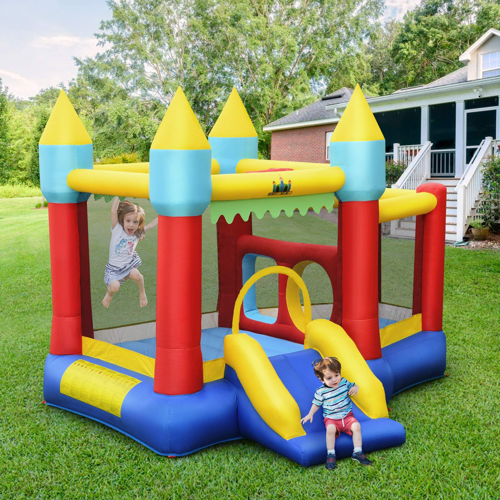 Inflatable Bounce House, Jumping Castle Bouncer w/ Slide