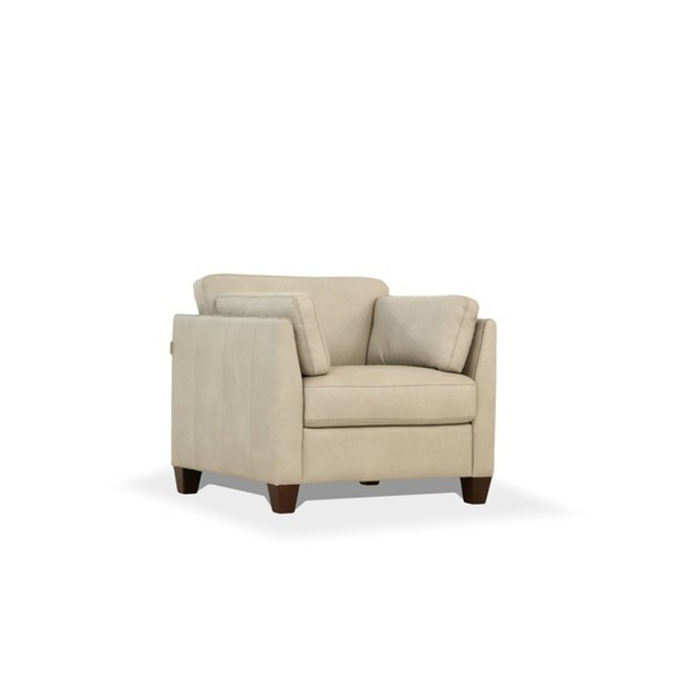 Matias Chair Dusty White Leather Acme Furniture