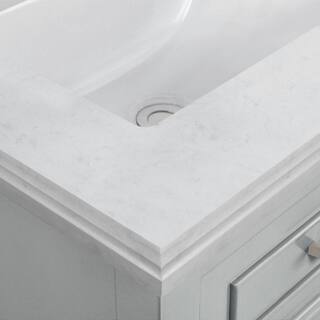 Home Decorators Collection Melpark 36 in. W x 22.1 in. D x 34.5 in. H Freestanding Bath Vanity in Dove Gray with White Cultured Marble Top Melpark 36G