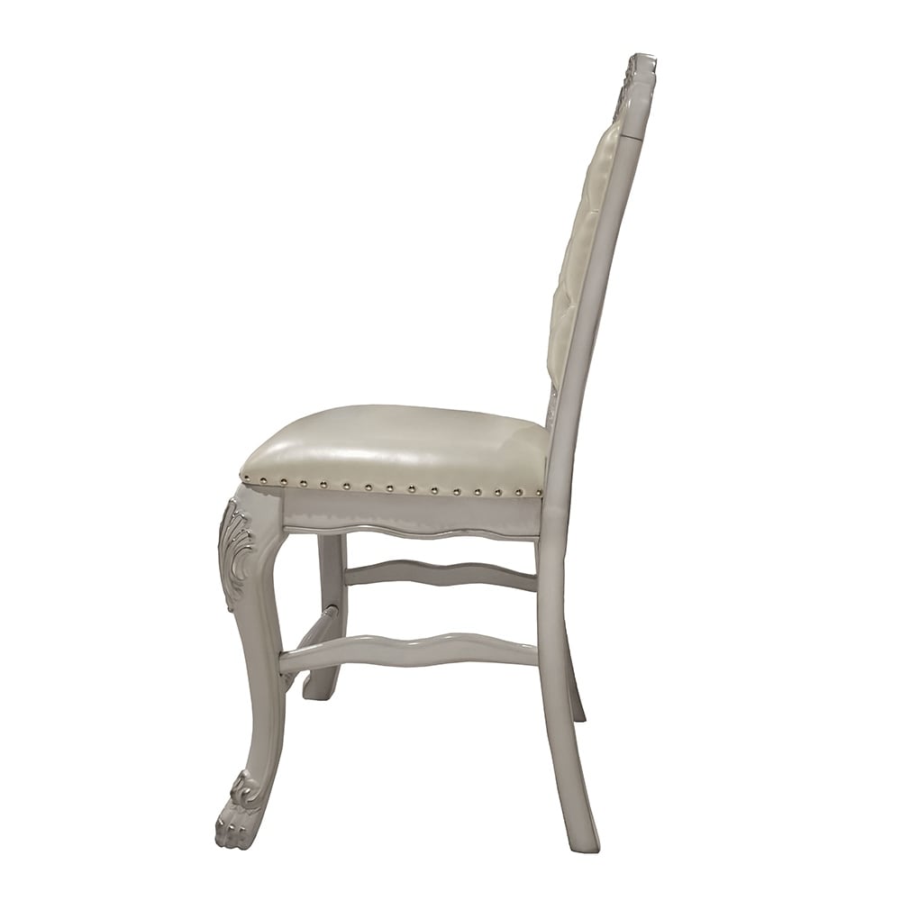 Dresden Counter Height Chair (Set 2) in PU   Bone White Finish