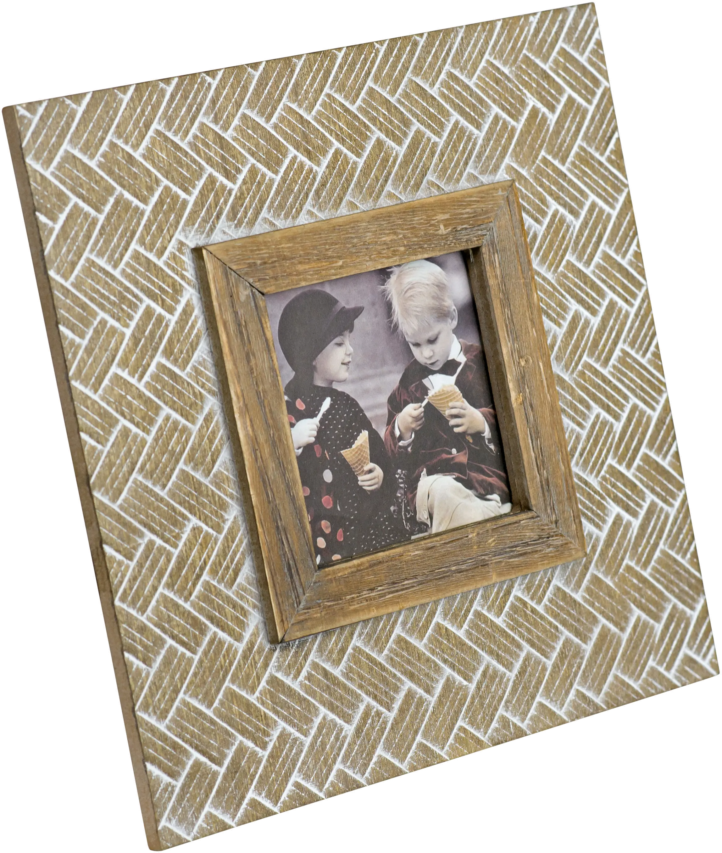 4x4 Square Whitewash Wooden Picture Frame