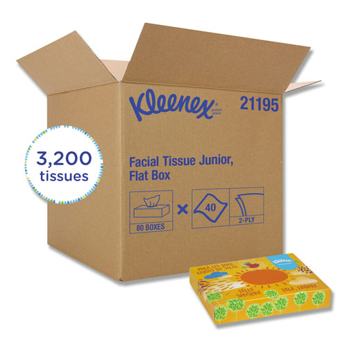 Kimberly-Clark Kleenex White Facial Tissue Junior Pack | 2-Ply， 40 Sheets