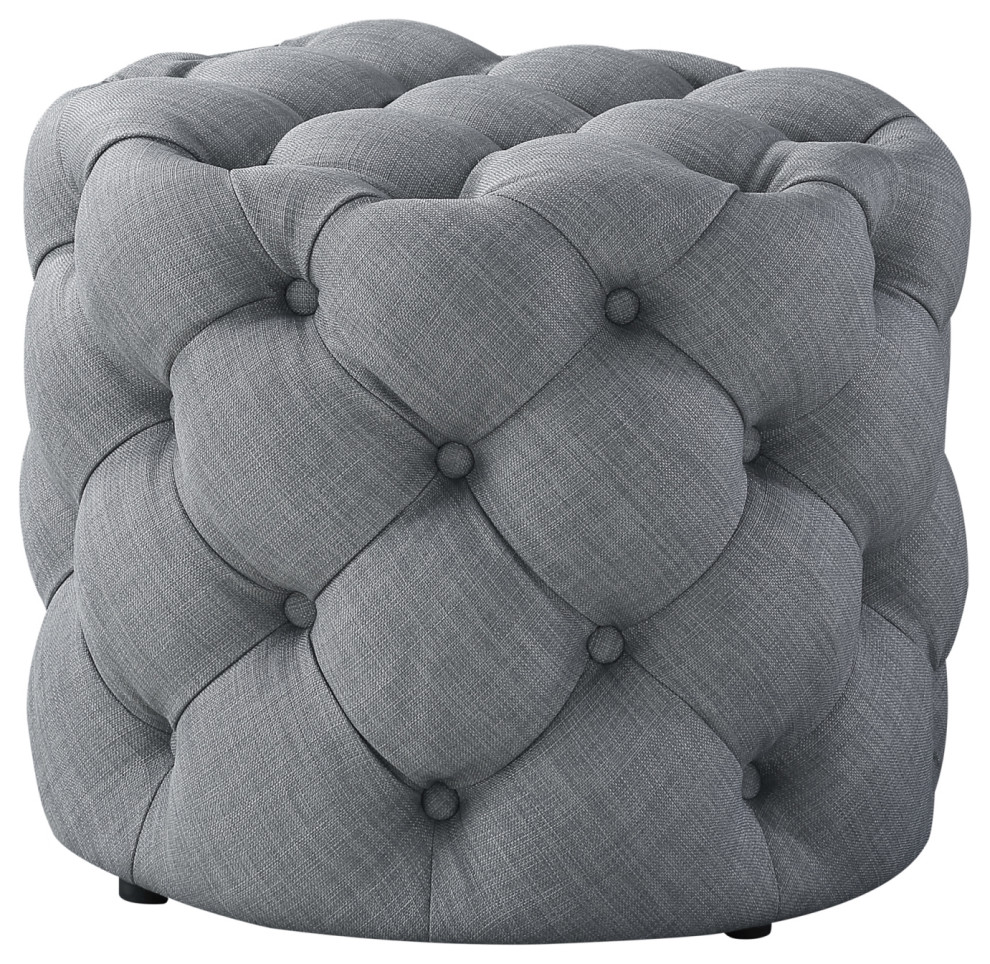 Jessica over Tufted Round 1 Pc Ottoman   Transitional   Footstools And Ottomans   by Inspired Home  Houzz