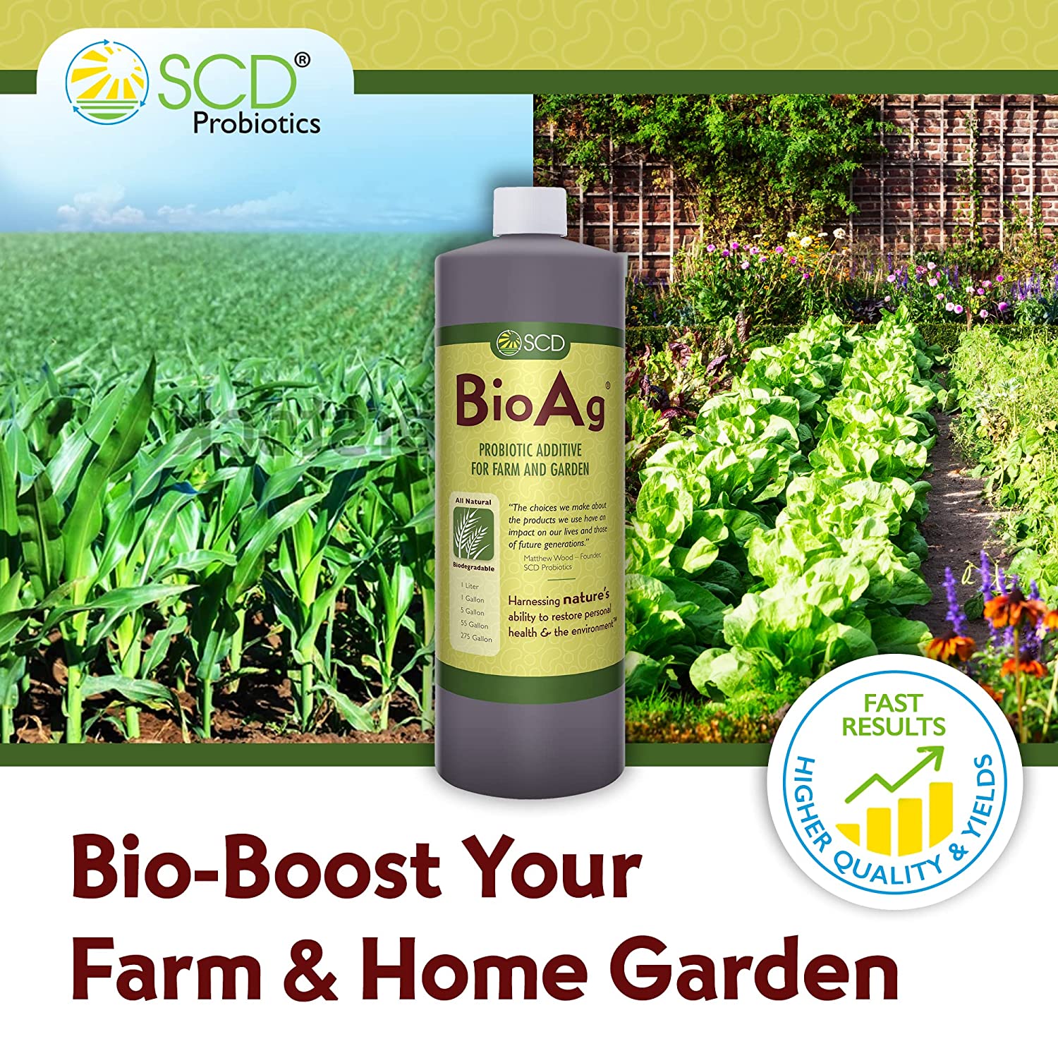 SCD Bio Ag - Microbial Inoculant and Soil Amendment | SCD Probiotics | 1 Gallon