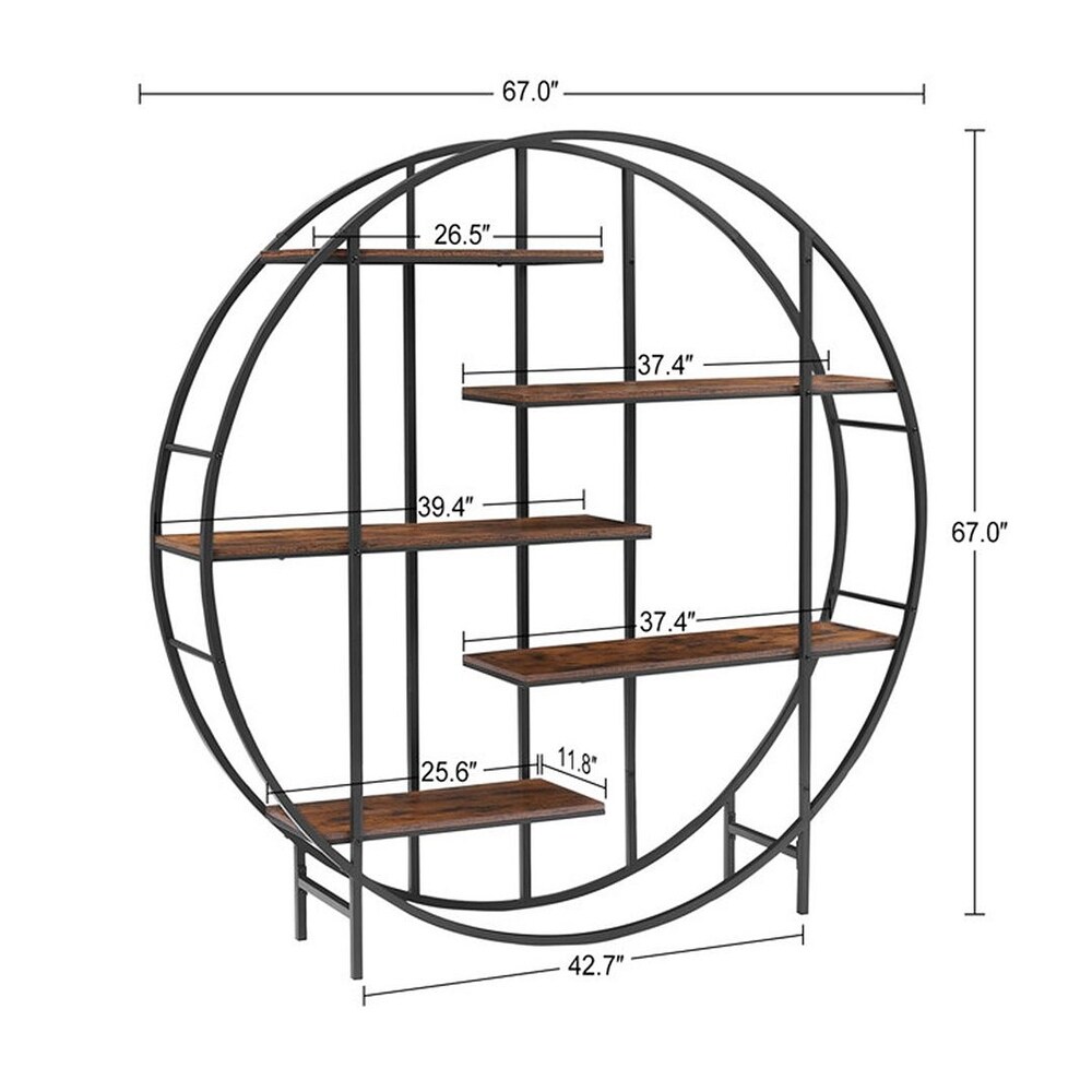 Round 5 Tier Metal Plant Stand Bookshelf Display Shelf