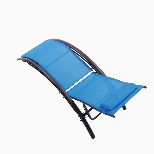 2 Pieces Set Outdoor Recliner Chaise Lounge Chair