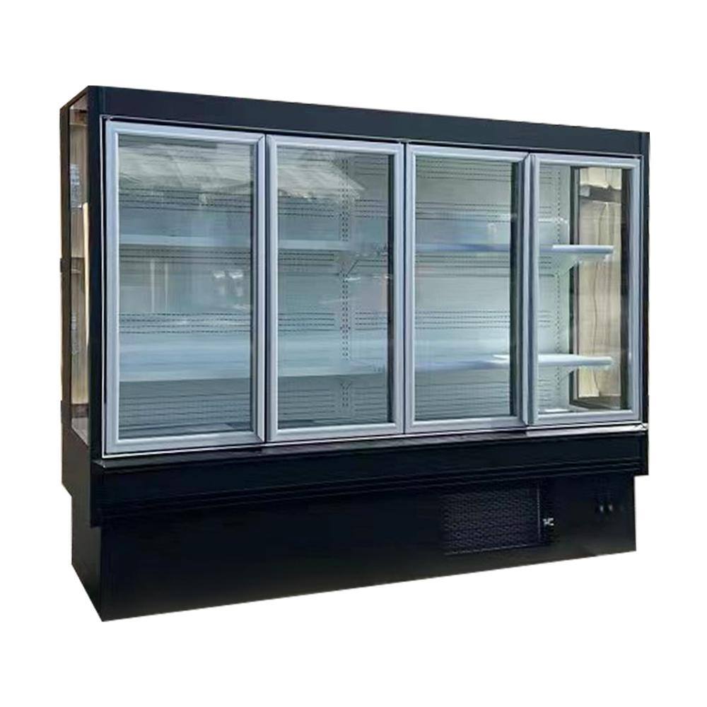 Cooler Depot 102 in.W 36 cu. ft. 4 Glass Door Commercial Upright Display Refrigerator Flower Cooler in Black DXXFD58Z