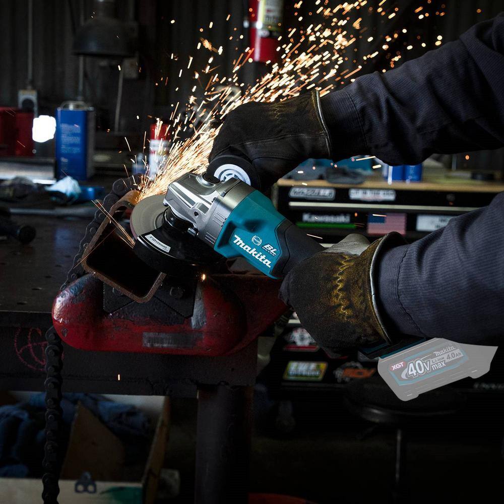 Makita 40V Max XGT Brushless Cordless 4-125 in. Paddle Switch Angle Grinder with Electric Brake (Tool Only) GAG03Z