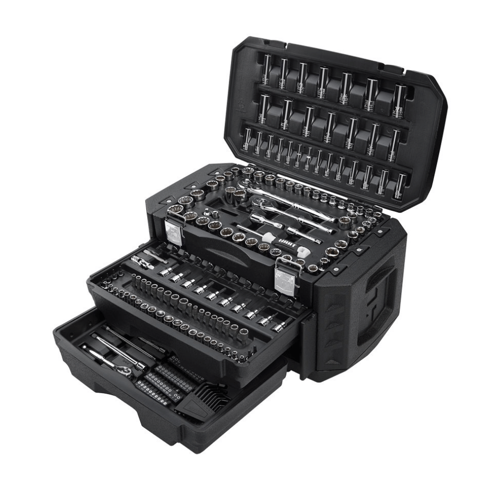 Hart 215-Piece Mechanics Tool Set， Multiple Drive， Chrome Finish