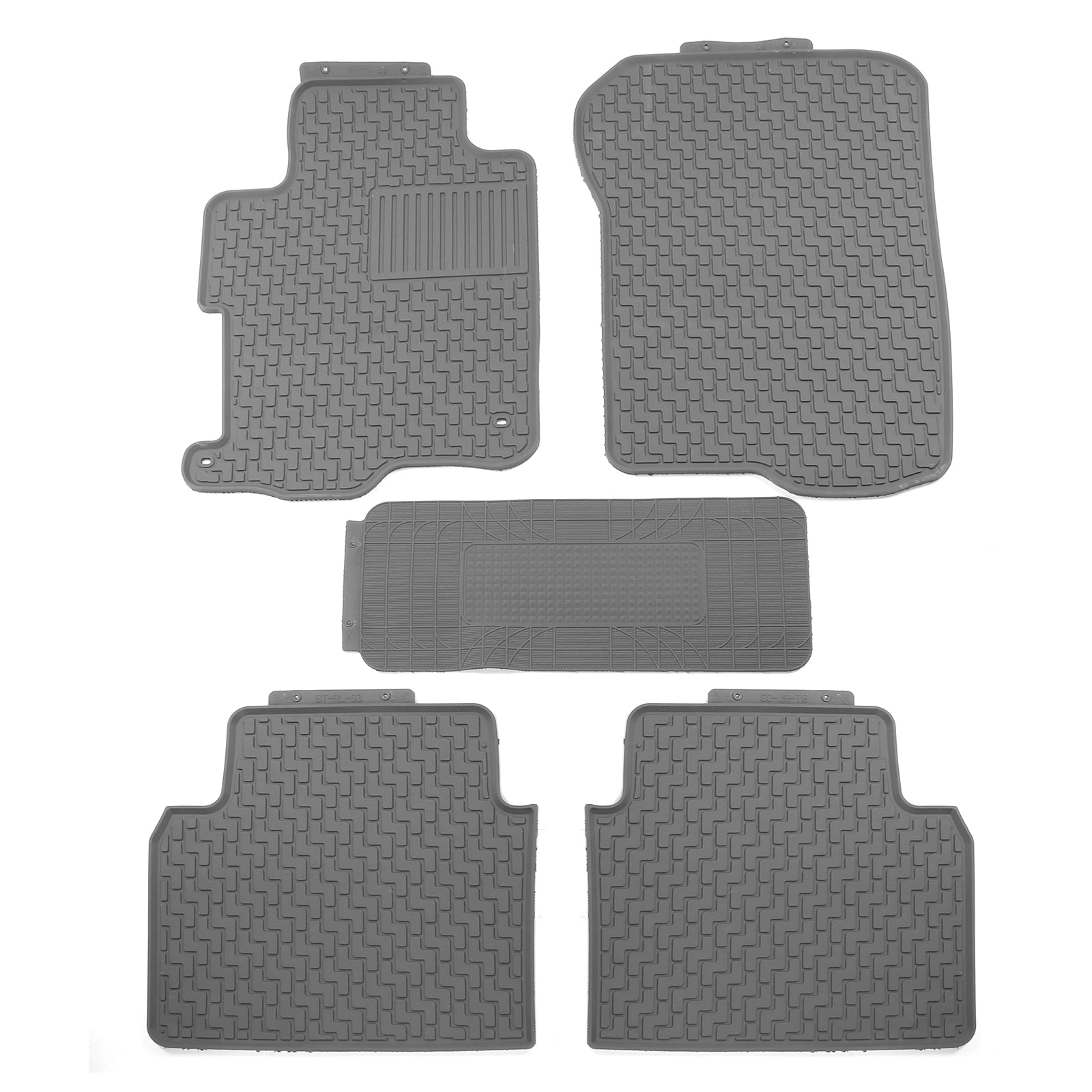 Ikon Motorsports Floor Mats Compatible With 2008-2012 Honda Accord Sedan 4-Door， Gray Latex All Weather Car Auto Front Rear Carpets Liner 5PC Set Protector